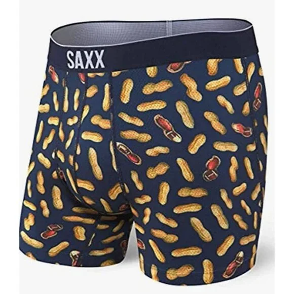 Saxx Volt Boxer Briefs Sz Med Slim Fit Peanuts Football - Picture 1 of 10